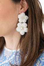 Bali Flower Earrings in Ivory