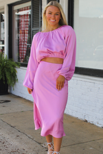 Adonia Bias Skirt - Pink