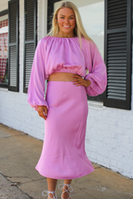 Adonia Bias Skirt - Pink